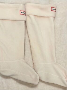 Hunter Cream Boot Socks - Soft Fleece Liners size large